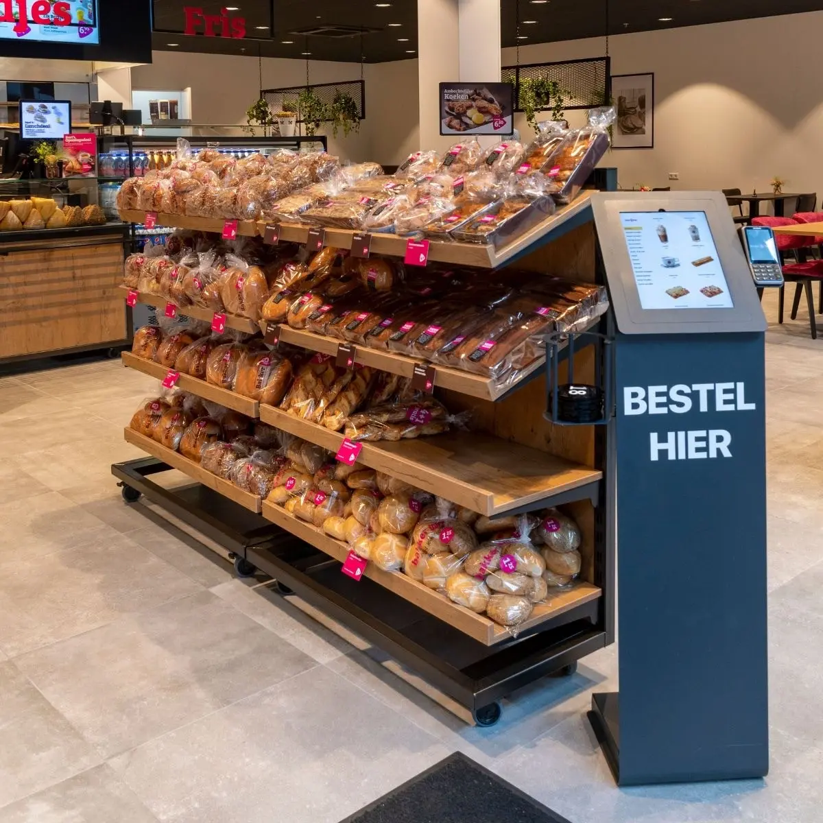 Betaalzuil Display BakkerBart Pillen Group Assemblage En Productie presentatie besteldisplay bakker bart