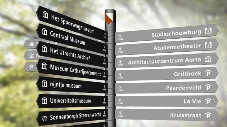 Bewegwijzering Utrecht Bewegwijzering Utrecht ontwerp Pillen Group.